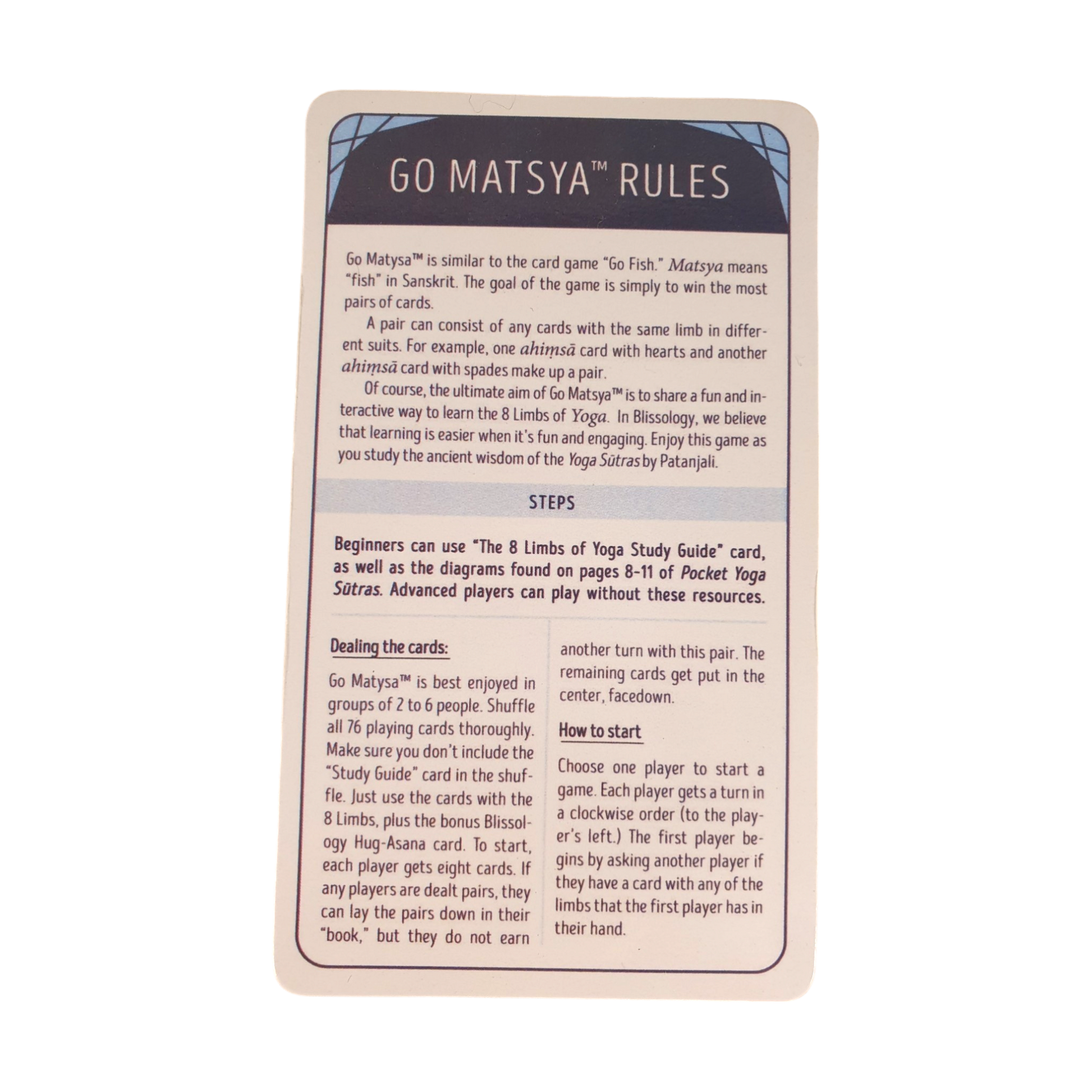 Go Matsya™ Yoga Card Game by Blissology - Beyond The Mat Company Acroyoga Gear
