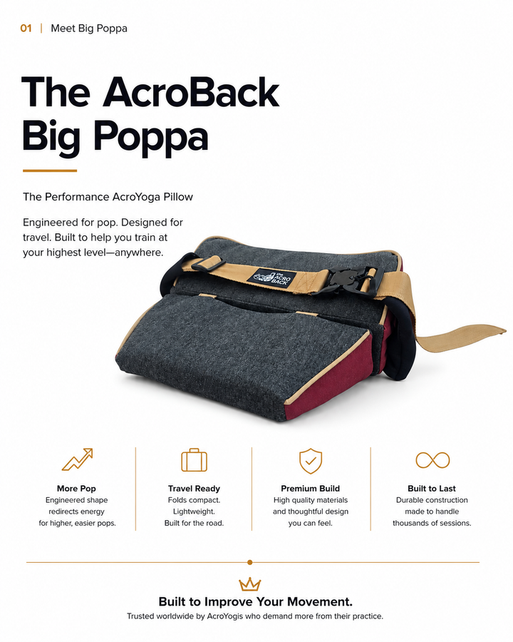 The AcroBack Big Poppa performance AcroYoga pillow