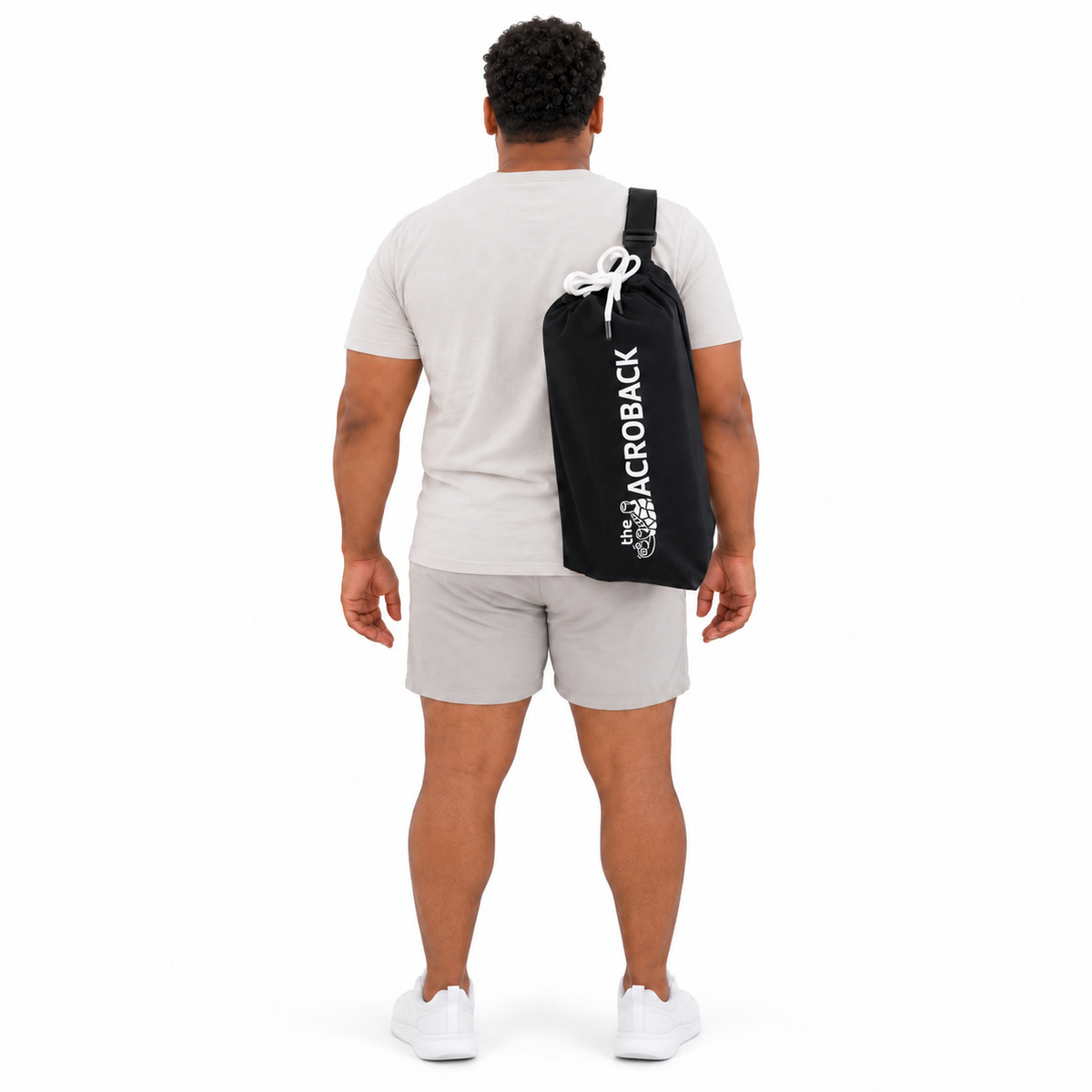 Rear view showing the AcroBack Travel Bag carried on an adjustable shoulder strap.