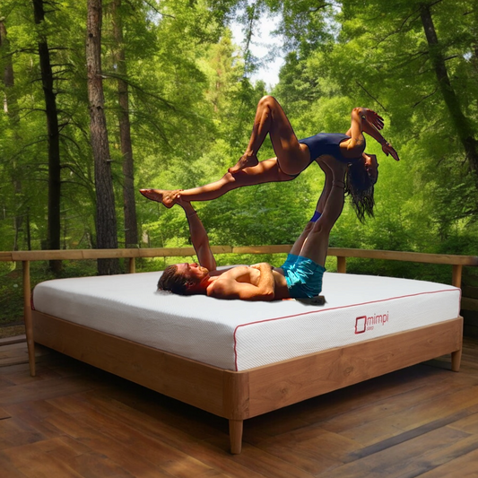 acroyoga pose on mimpi mattress 