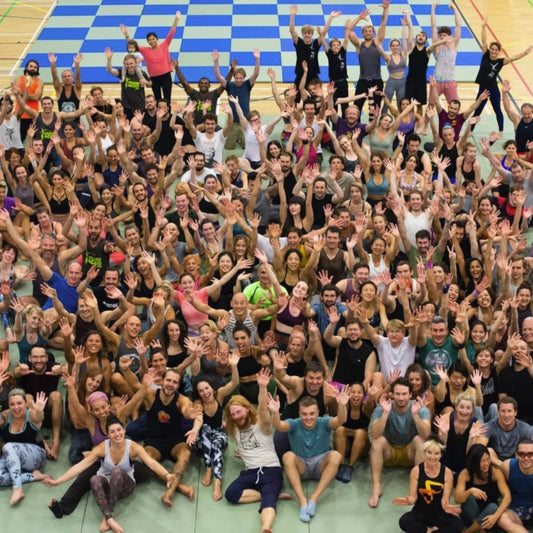 Group photo of participants at the London AcroYoga Convention