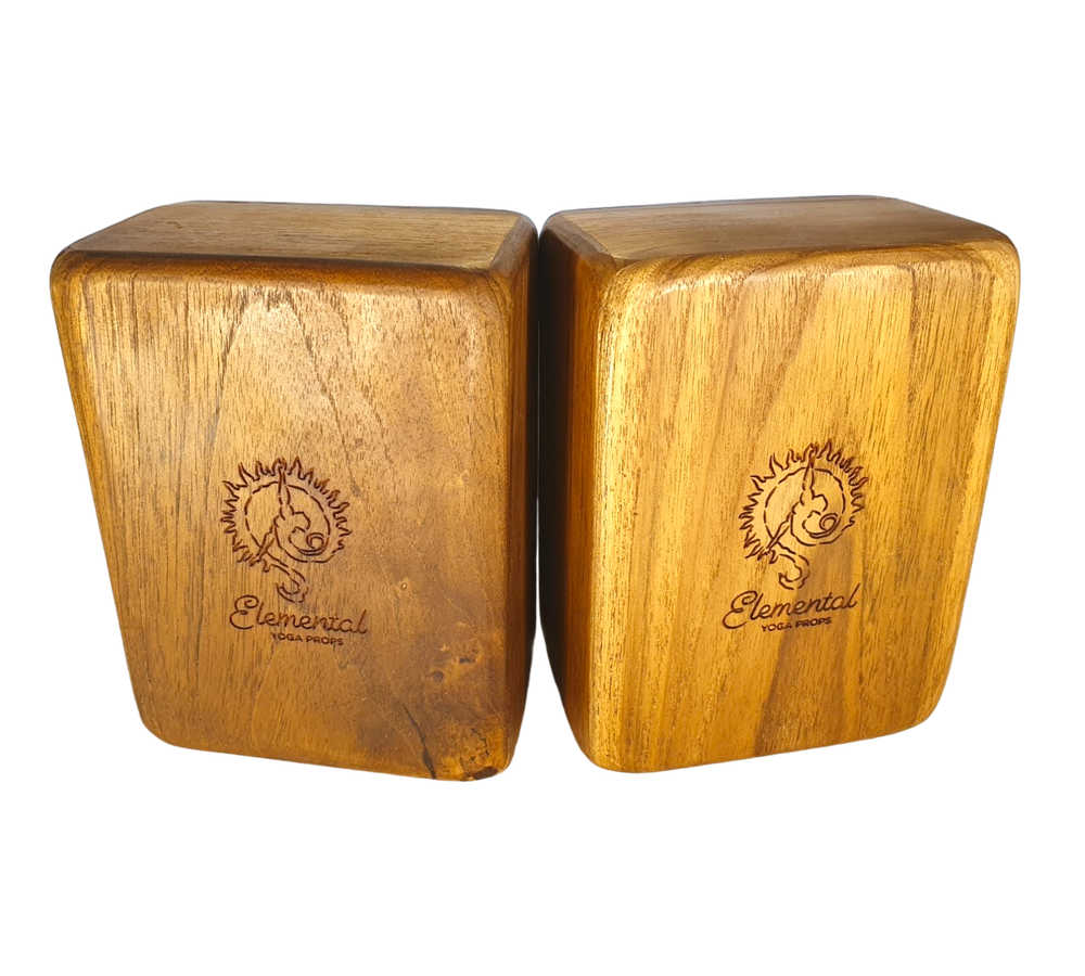 Elemental Handstand Blocks, teak and cork