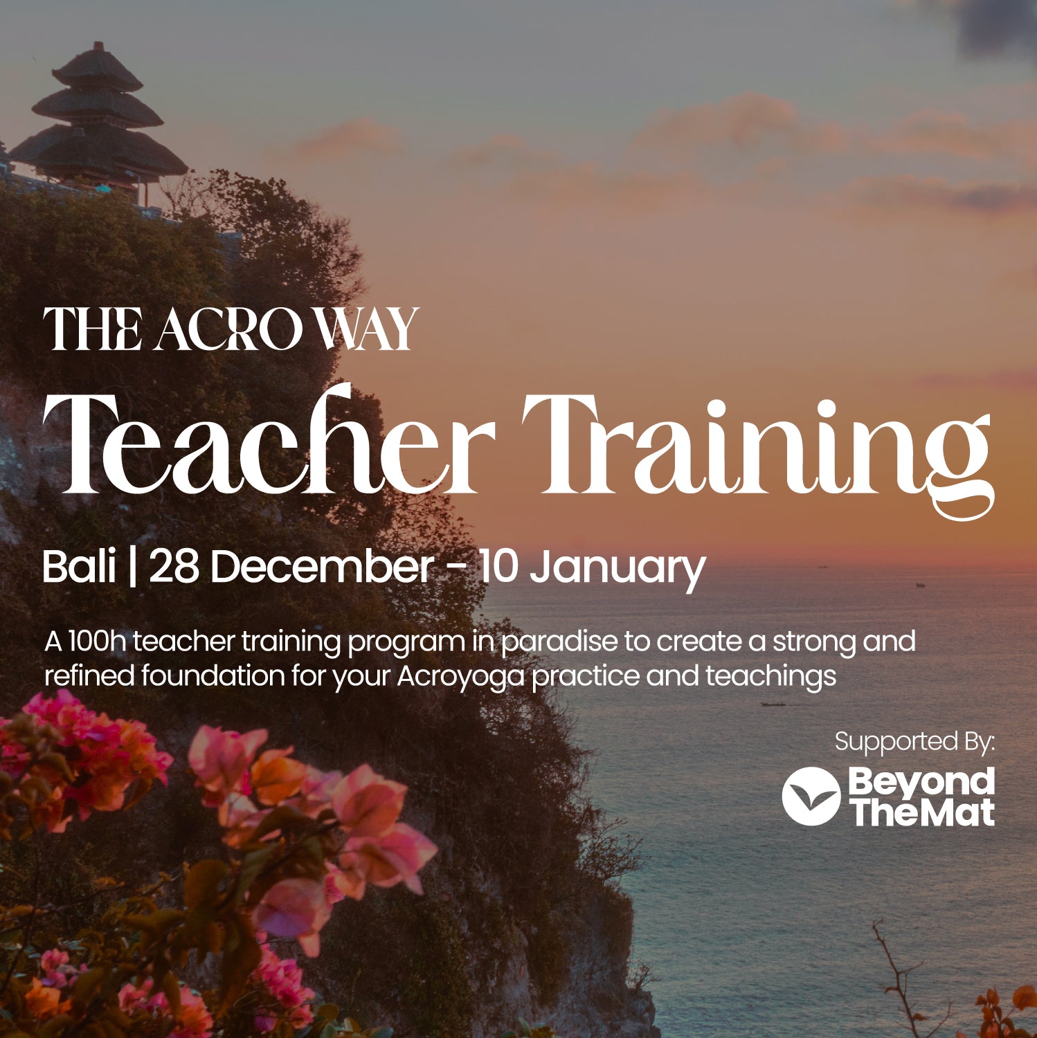 The Acro Way Acroyoga Teacher Training 2025-2026 in Bali - Beyond The Mat Company Acroyoga Gear