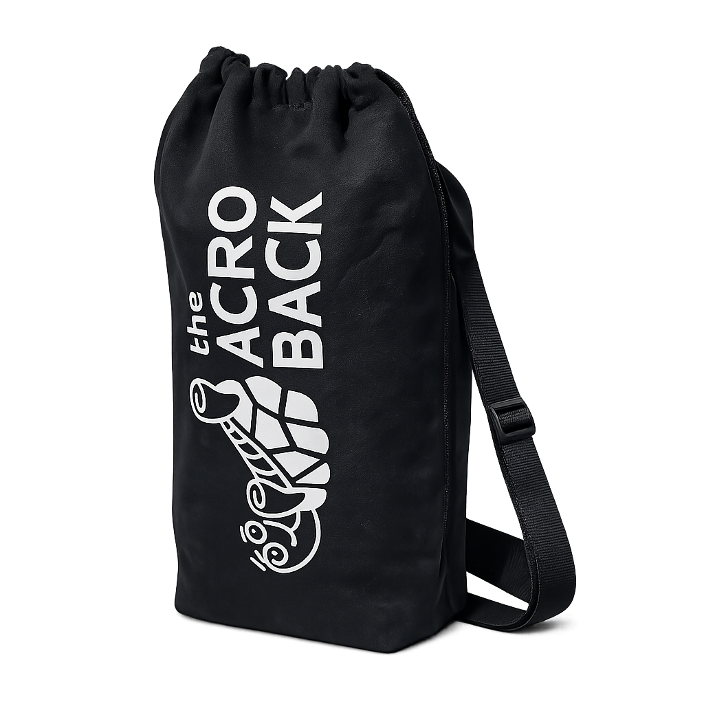 Black AcroBack Travel Bag for storage and transport, shown on a white background.