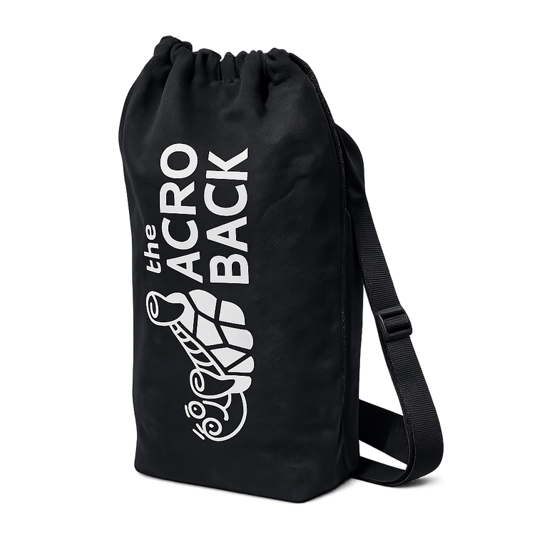 Black AcroBack Travel Bag for storage and transport, shown on a white background.