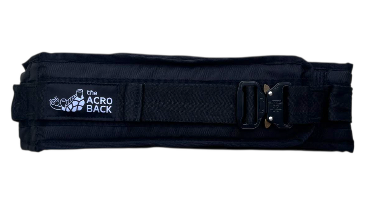 Black spotting belt gymnastics